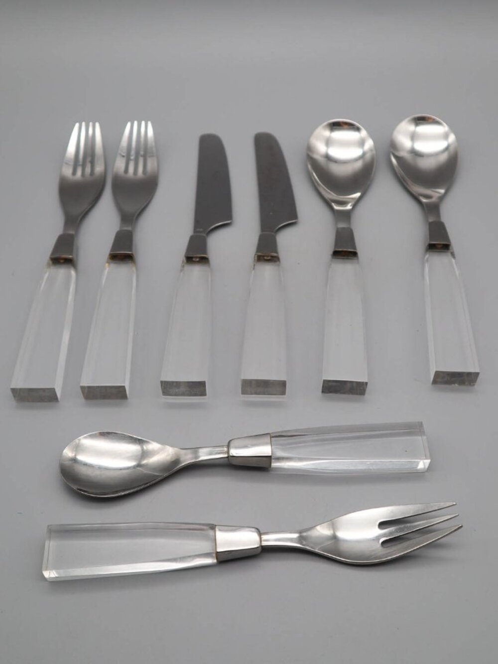 Vtg Towle Supreme Cutlery Lucite & Stainless Flatware Mixed Lot of 8 Pieces MCM